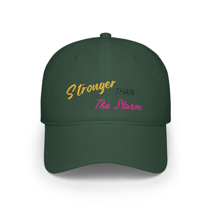 Stronger Than The Storm Low Profile Baseball Cap - Motivational Outdoors Hat