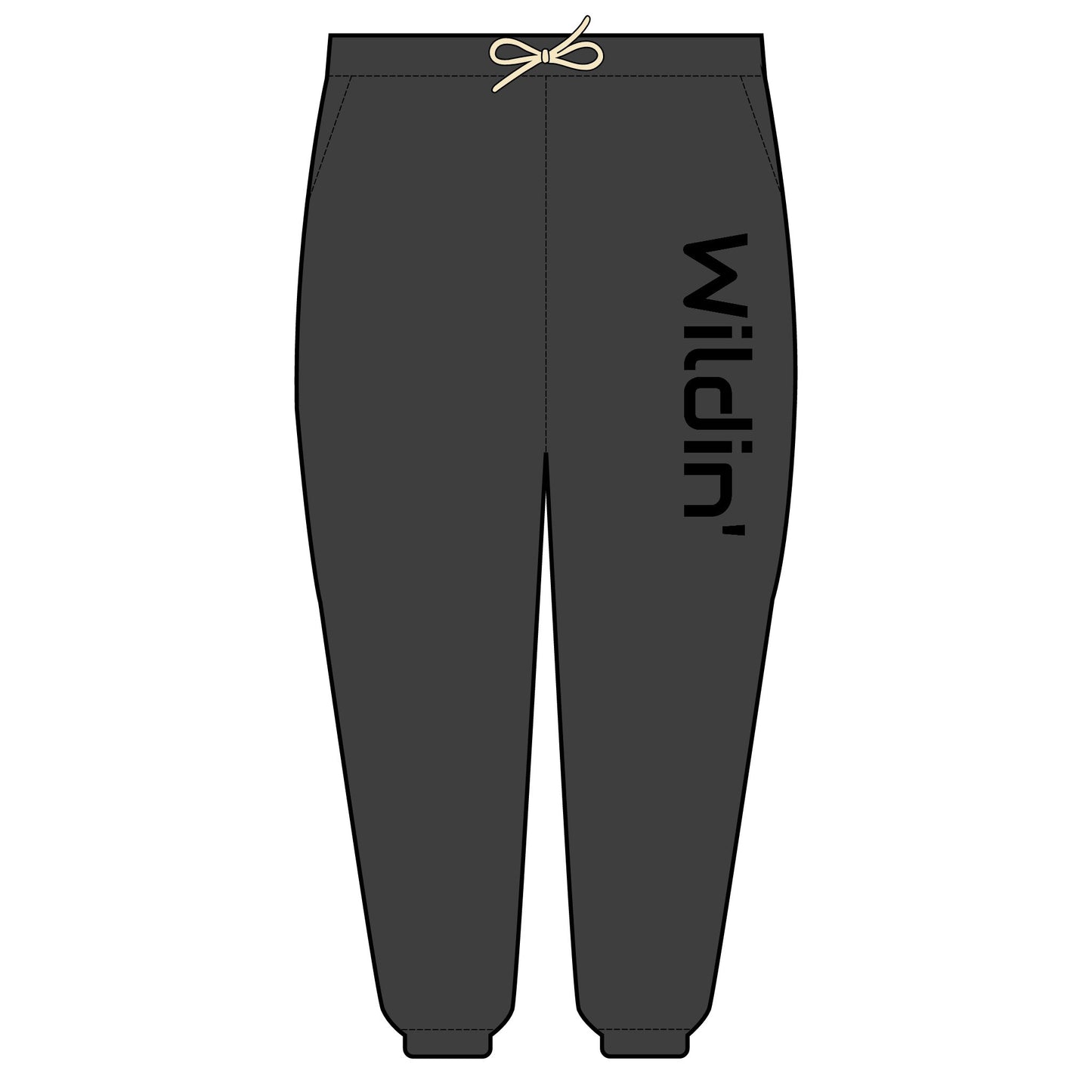 Wildin' Unisex Garment-Dyed Fleece Sweatpants - Cozy Casual Comfort