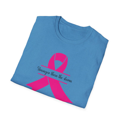 Stronger Than the Storm Pink Ribbon Unisex T-Shirt - Support and Awareness