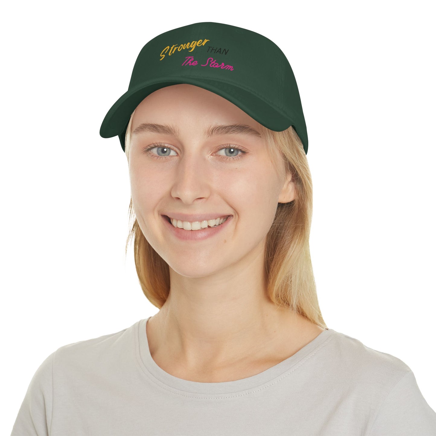 Stronger Than The Storm Low Profile Baseball Cap - Motivational Outdoors Hat