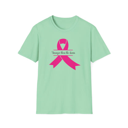 Stronger Than the Storm Pink Ribbon Unisex T-Shirt - Support and Awareness