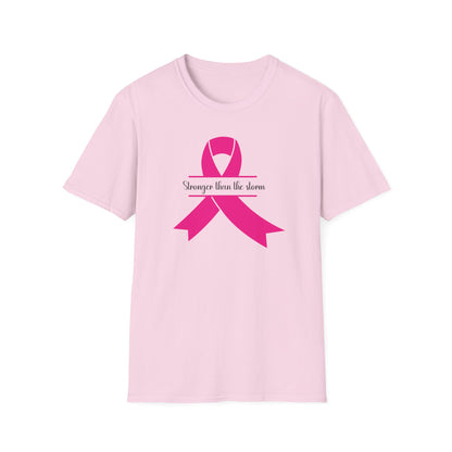 Stronger Than the Storm Pink Ribbon Unisex T-Shirt - Support and Awareness