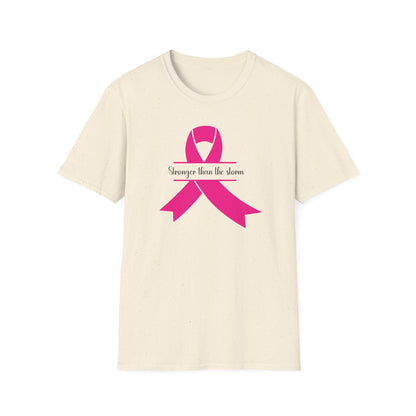 Stronger Than the Storm Pink Ribbon Unisex T-Shirt - Support and Awareness