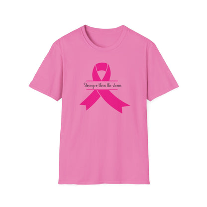 Stronger Than the Storm Pink Ribbon Unisex T-Shirt - Support and Awareness