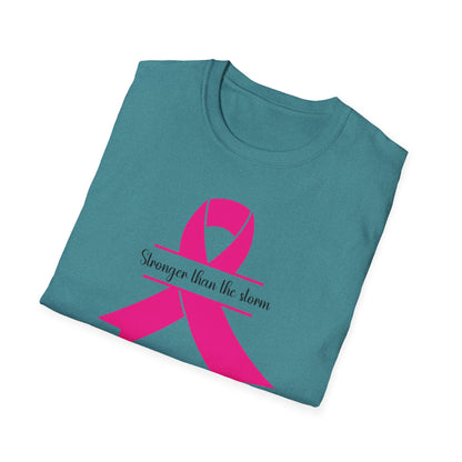 Stronger Than the Storm Pink Ribbon Unisex T-Shirt - Support and Awareness