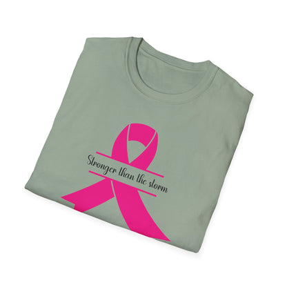 Stronger Than the Storm Pink Ribbon Unisex T-Shirt - Support and Awareness