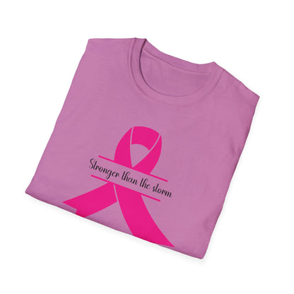 Stronger Than the Storm Pink Ribbon Unisex T-Shirt - Support and Awareness